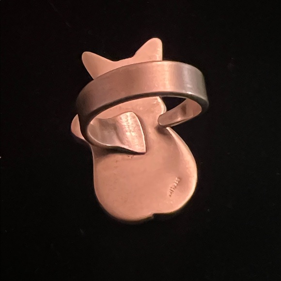 925 STERLING SILVER TURQUOISE CAT RING - Picture 4 of 6